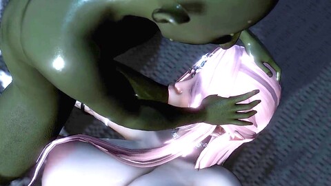 Goblins engage in wild group sex with an elf in a cozy setting